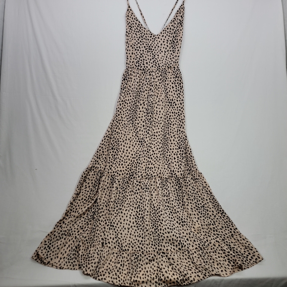Cupshe Dresses & Skirts - Cupshe Leopard Animal Print V Neck Lace Up Slip Maxi Dress Size Small